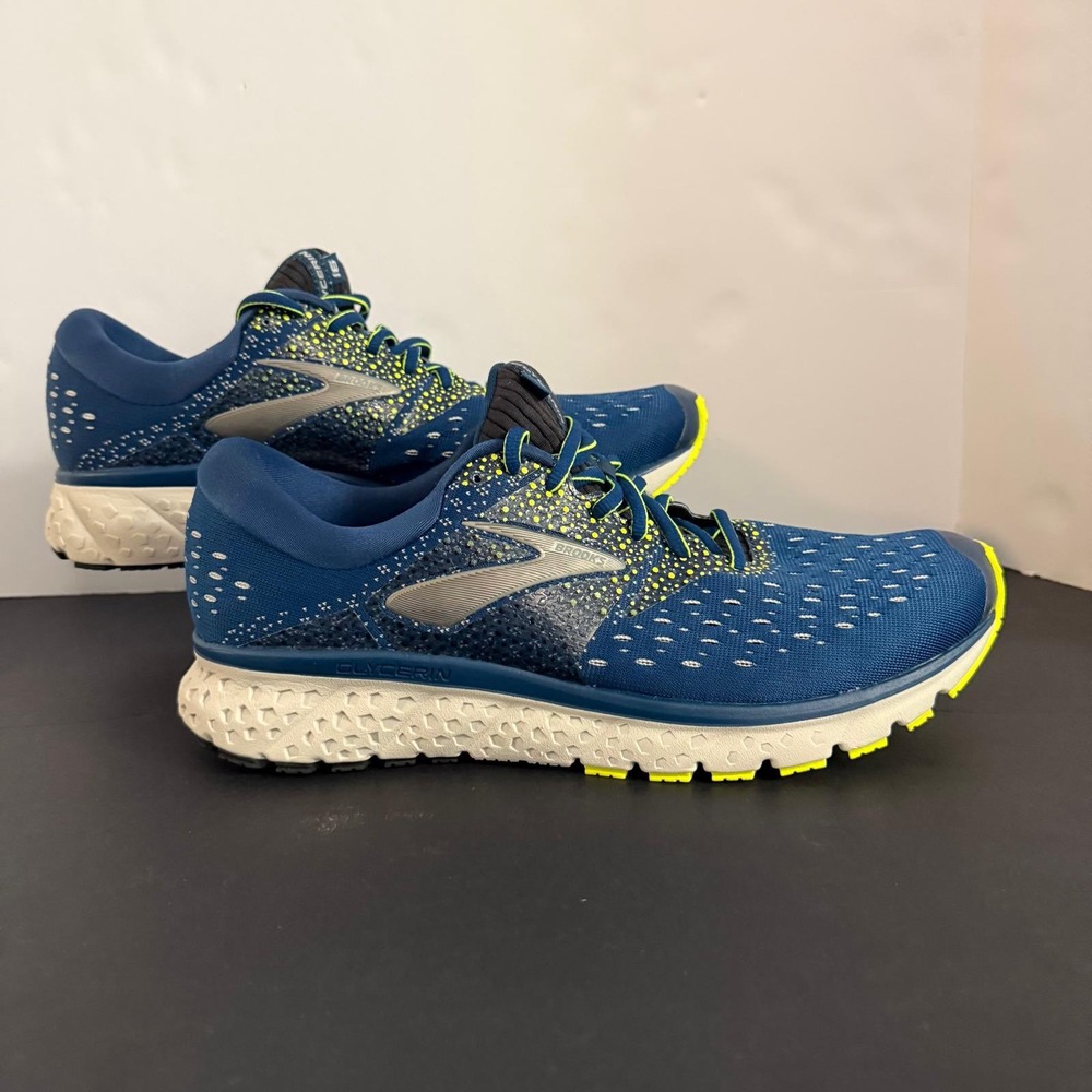 Brooks Glycerin 16 Mens Running Shoes Blue Silver Nightlife Size 11.5